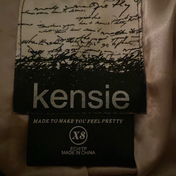 Kensie Wool blend toggle close beige tweed look jacket - Picture 2 of 16